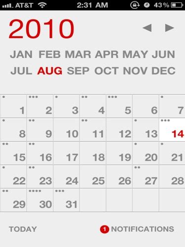 Helvetica Calendar App